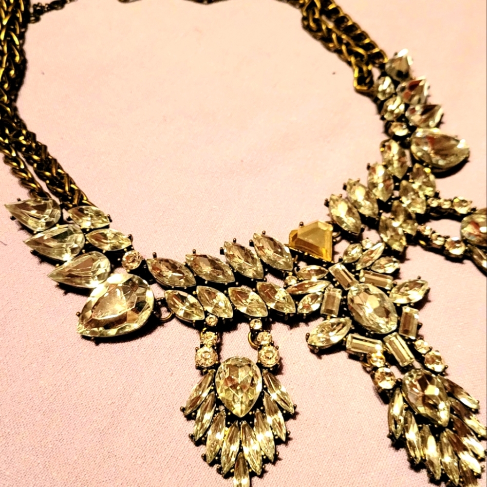 Baublebar HUGE Crystal and chain statement necklace